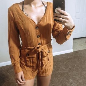 NWOT mustard romper